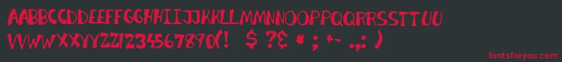 InvaderCandy-Schriftart – Rote Schriften auf schwarzem Hintergrund