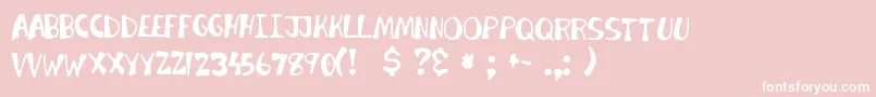 fuente InvaderCandy – Fuentes Blancas Sobre Fondo Rosa