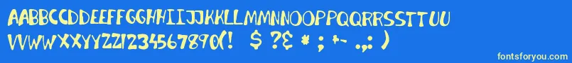 InvaderCandy Font – Yellow Fonts on Blue Background