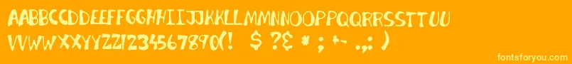 InvaderCandy Font – Yellow Fonts on Orange Background