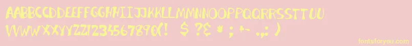 InvaderCandy Font – Yellow Fonts on Pink Background