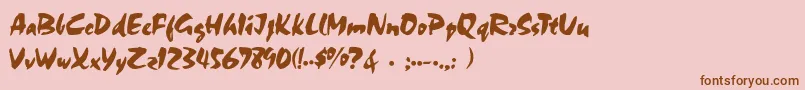 フォントCsdChalkNorma – ピンクの背景に茶色のフォント