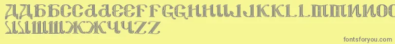 Csar2parade-Schriftart – Graue Schriften auf gelbem Hintergrund