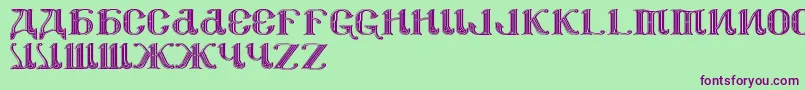 Csar2parade Font – Purple Fonts on Green Background