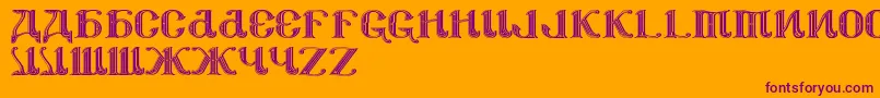Csar2parade Font – Purple Fonts on Orange Background