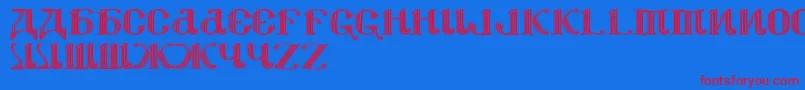 Csar2parade Font – Red Fonts on Blue Background