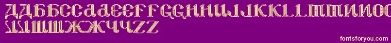 Csar2parade-Schriftart – Gelbe Schriften auf violettem Hintergrund