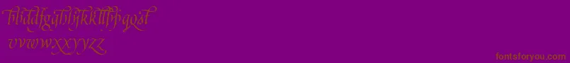 PoeticaSuppLowercaseAlternatesI Font – Brown Fonts on Purple Background