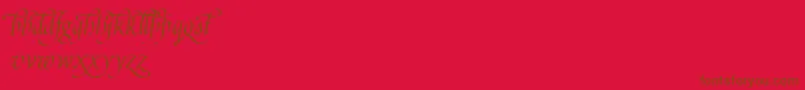 PoeticaSuppLowercaseAlternatesI Font – Brown Fonts on Red Background