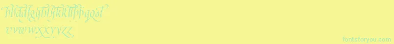 PoeticaSuppLowercaseAlternatesI Font – Green Fonts on Yellow Background