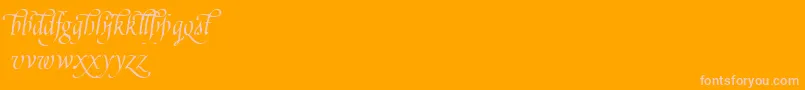 PoeticaSuppLowercaseAlternatesI Font – Pink Fonts on Orange Background