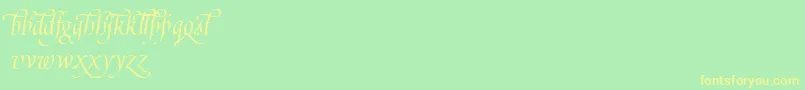 PoeticaSuppLowercaseAlternatesI Font – Yellow Fonts on Green Background