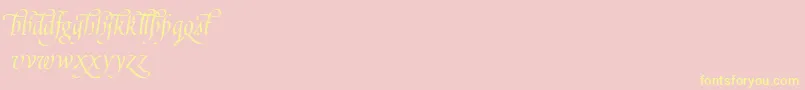 PoeticaSuppLowercaseAlternatesI Font – Yellow Fonts on Pink Background