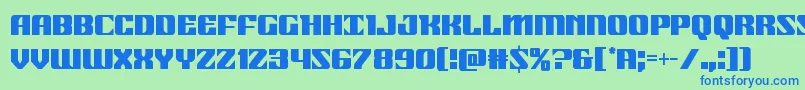 21gunsalutecond Font – Blue Fonts on Green Background