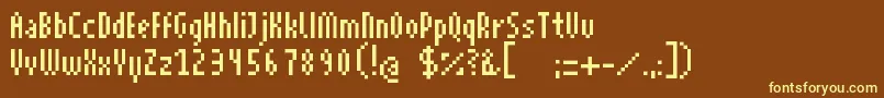 Czcionka SuperhelioSmall – żółte czcionki na brązowym tle
