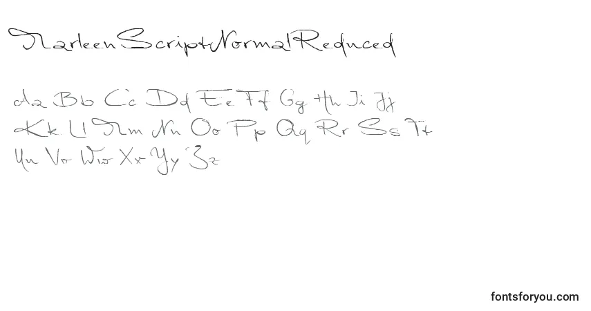 Schriftart MarleenScriptNormalReduced – Alphabet, Zahlen, spezielle Symbole