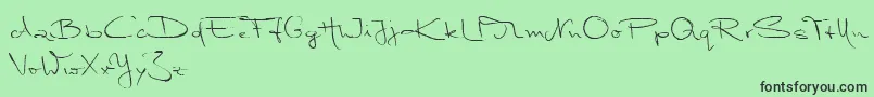 フォントMarleenScriptNormalReduced – 緑の背景に黒い文字