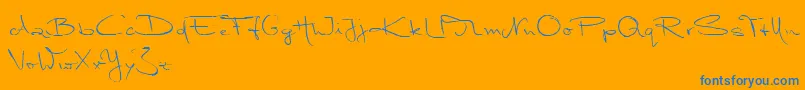 Шрифт MarleenScriptNormalReduced – синие шрифты на оранжевом фоне