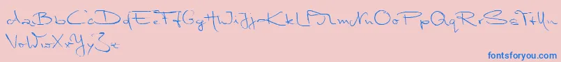 Czcionka MarleenScriptNormalReduced – niebieskie czcionki na różowym tle