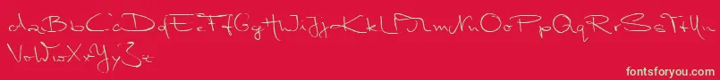 MarleenScriptNormalReduced Font – Green Fonts on Red Background