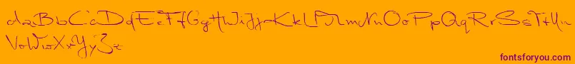 MarleenScriptNormalReduced Font – Purple Fonts on Orange Background