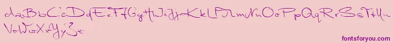 Czcionka MarleenScriptNormalReduced – fioletowe czcionki na różowym tle