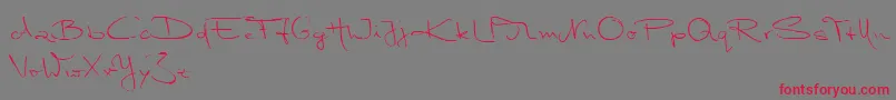 MarleenScriptNormalReduced Font – Red Fonts on Gray Background