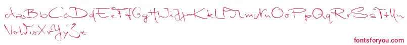 MarleenScriptNormalReduced Font – Red Fonts on White Background