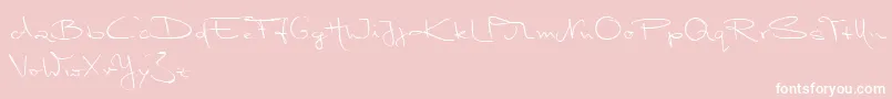 MarleenScriptNormalReduced-Schriftart – Weiße Schriften auf rosa Hintergrund