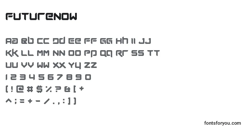 Schriftart FutureNow – Alphabet, Zahlen, spezielle Symbole