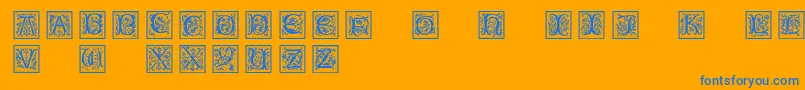 Weitere Informationen zur Petitfleurnormal-Schriftart Petitfleurnormal-Schriftart – Blaue Schriften auf orangefarbenem Hintergrund
