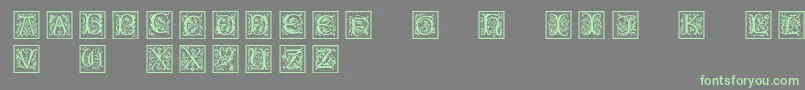 Petitfleurnormal-Schriftart – Grüne Schriften auf grauem Hintergrund