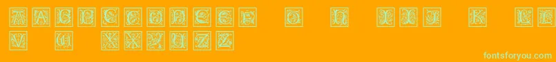Petitfleurnormal Font – Green Fonts on Orange Background