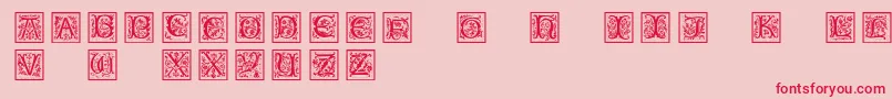 Petitfleurnormal-Schriftart – Rote Schriften auf rosa Hintergrund