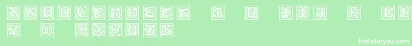 Petitfleurnormal-Schriftart – Weiße Schriften auf grünem Hintergrund