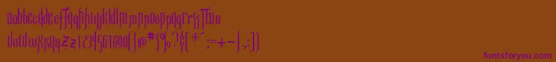 LorraineRegular Font – Purple Fonts on Brown Background