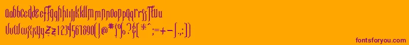 LorraineRegular Font – Purple Fonts on Orange Background