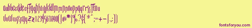 LorraineRegular Font – Purple Fonts on Yellow Background