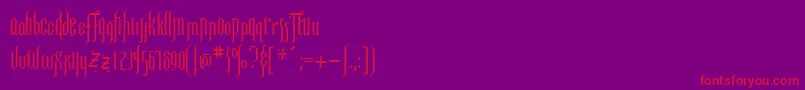 LorraineRegular Font – Red Fonts on Purple Background