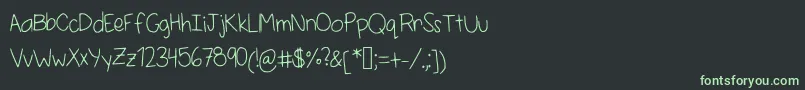 フォントSelenashandwriting – 黒い背景に緑の文字