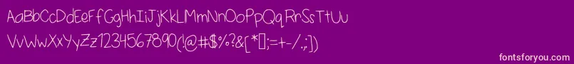 Selenashandwriting Font – Pink Fonts on Purple Background