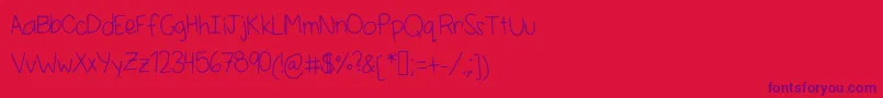 Selenashandwriting Font – Purple Fonts on Red Background