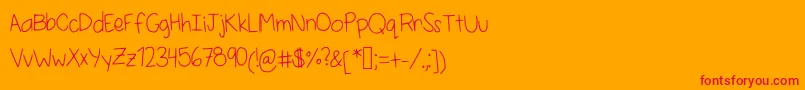 フォントSelenashandwriting – オレンジの背景に赤い文字