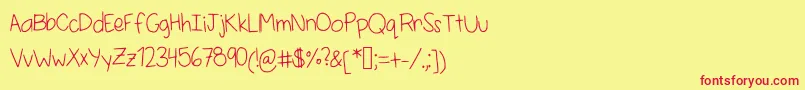 Selenashandwriting Font – Red Fonts on Yellow Background