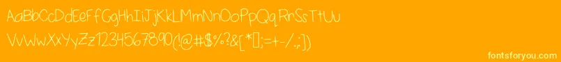 Selenashandwriting Font – Yellow Fonts on Orange Background