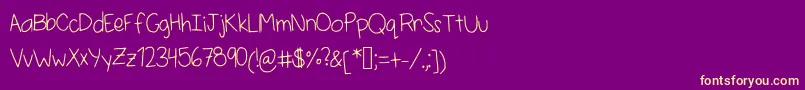 Selenashandwriting Font – Yellow Fonts on Purple Background