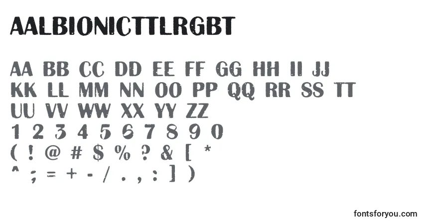 A fonte AAlbionicttlrgbt – alfabeto, números, caracteres especiais