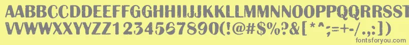 フォントAAlbionicttlrgbt – 黄色の背景に灰色の文字