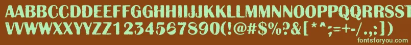 AAlbionicttlrgbt Font – Green Fonts on Brown Background