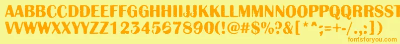 AAlbionicttlrgbt Font – Orange Fonts on Yellow Background